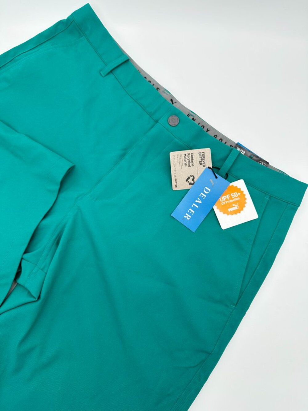 Puma Men's Dealer 10" Inseam Stretch Waistband UPF 50 Golf Short, Size W38 Green